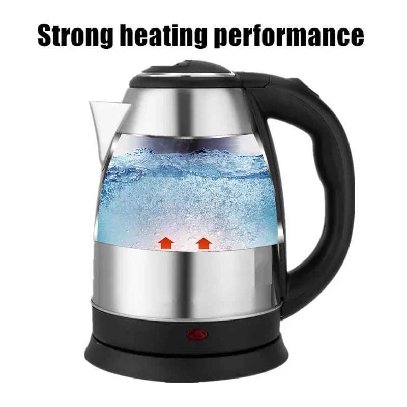18L 220V Stainless Steel Electric Kettle Silver Black Base Separation Desion Rust-resistant Durable for Home During Travel Y251114