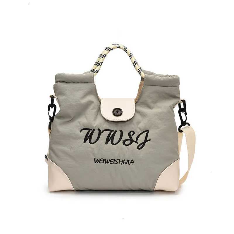 2025 Embroidered Monogram Tote Bag Korean Inspired Shoulder Purse for Women Spacious Crossbody Bag Spring Summer EssentialW251115
