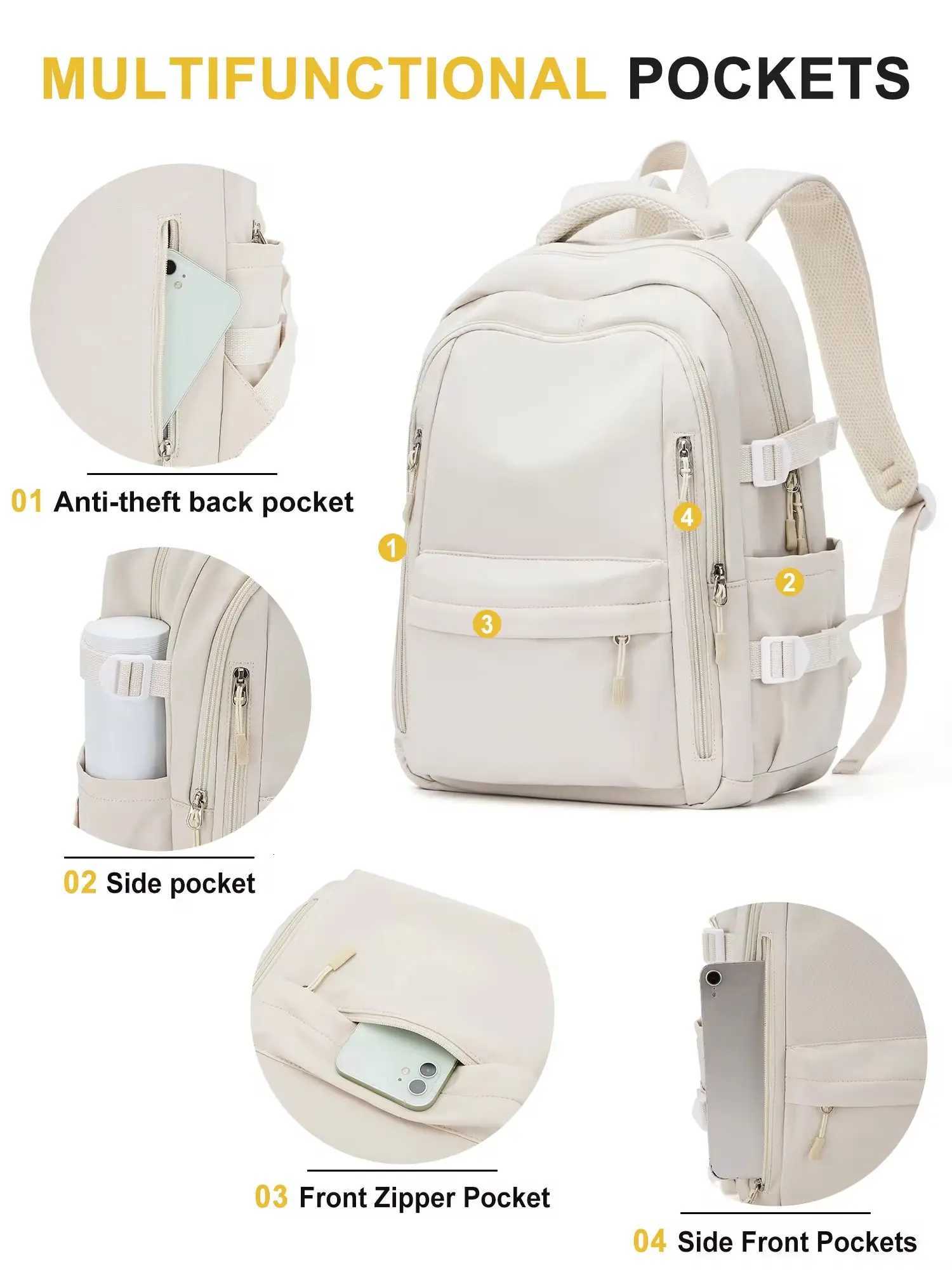 School Backpack for Girl Boy High Capacity Waterproof Teens College Daypack Knapsack Men Women Travel Backpack Laptop Kawaii BagW251114