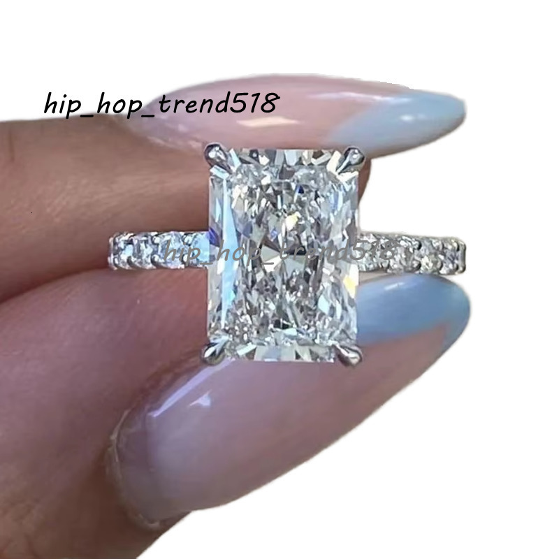 Luxury 3ct D VVS1 Radiant Cut Lab Grown Diamond Ring 14K/18K Solid Gold Engagement Wedding Jewelry for Women