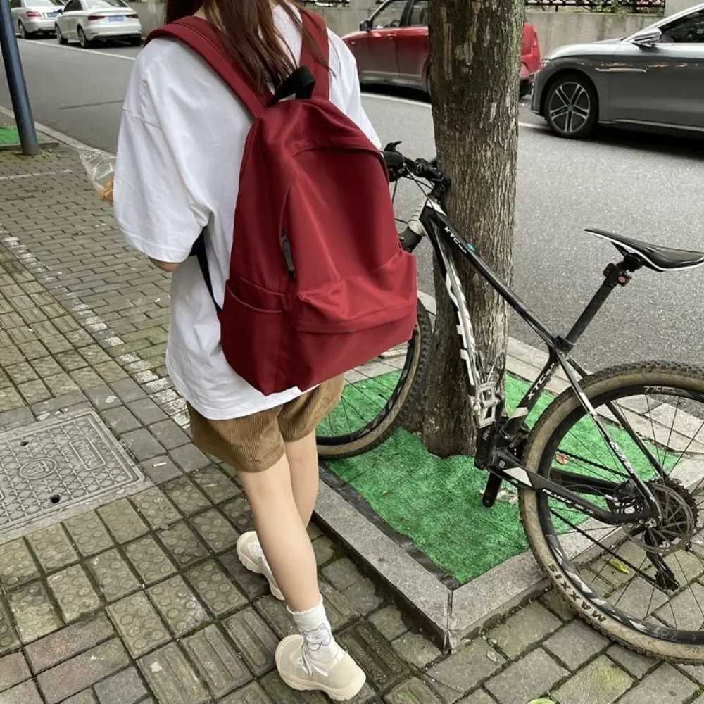Black Grey White Red Versatile Backpack High Quality Large Capacity Nylon Computer Bag Washable Waterproof Travel Bag UnisexW251114