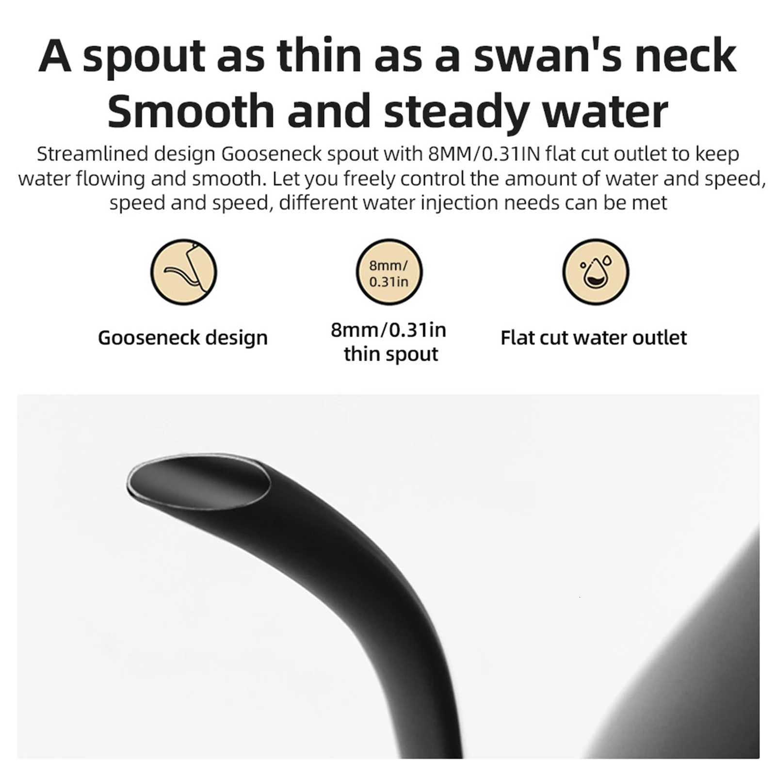 Gooseneck Electric Kettle 09L Temperature Control Stainless Steel Inner Quick Heating 1200W Anti-dry Protection Y251114