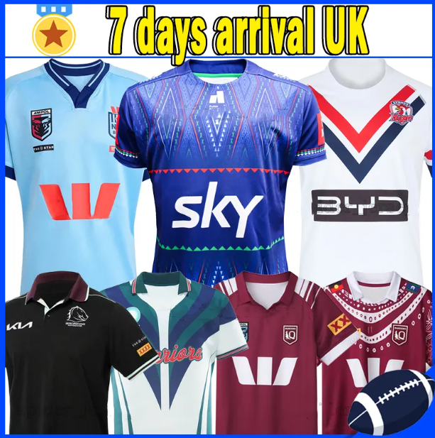 5XL 25 26 New Zealand Warriors Rugby Jerseys Brisbane Broncos Sydney Roosters Men Uniforms 2025 2026 QLD Maroons NSW Blues Training Vest rugby Shirts