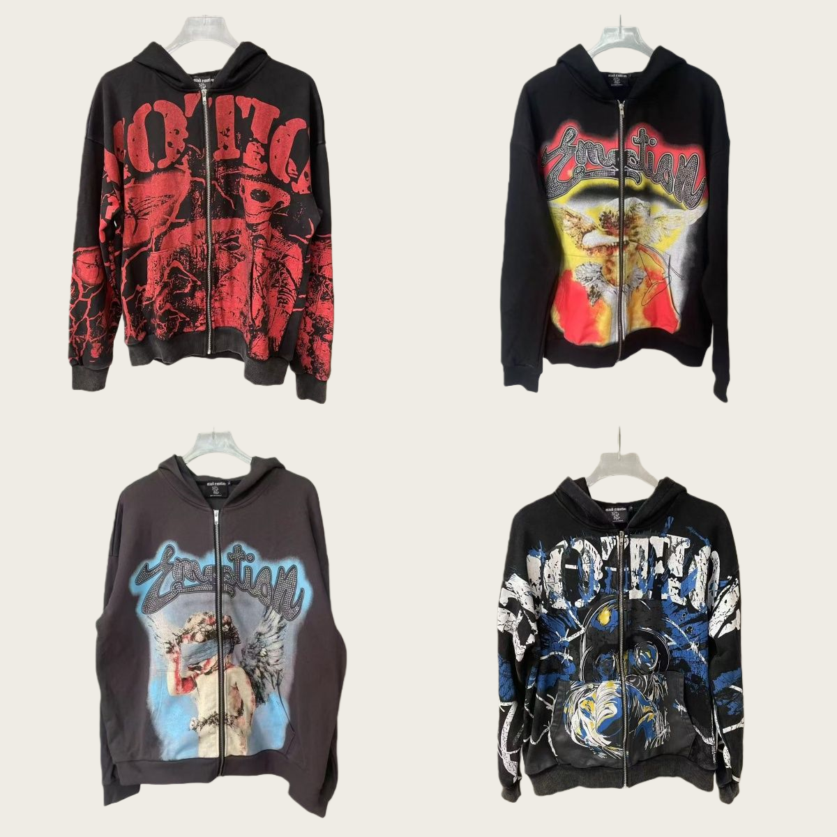 MIXED EMOTION rhinestone men hoodies designer hoodie men women y2k hoodies vintage graphic hoodie fashion streetwear casual sweatshirts mixed emotion hoodie