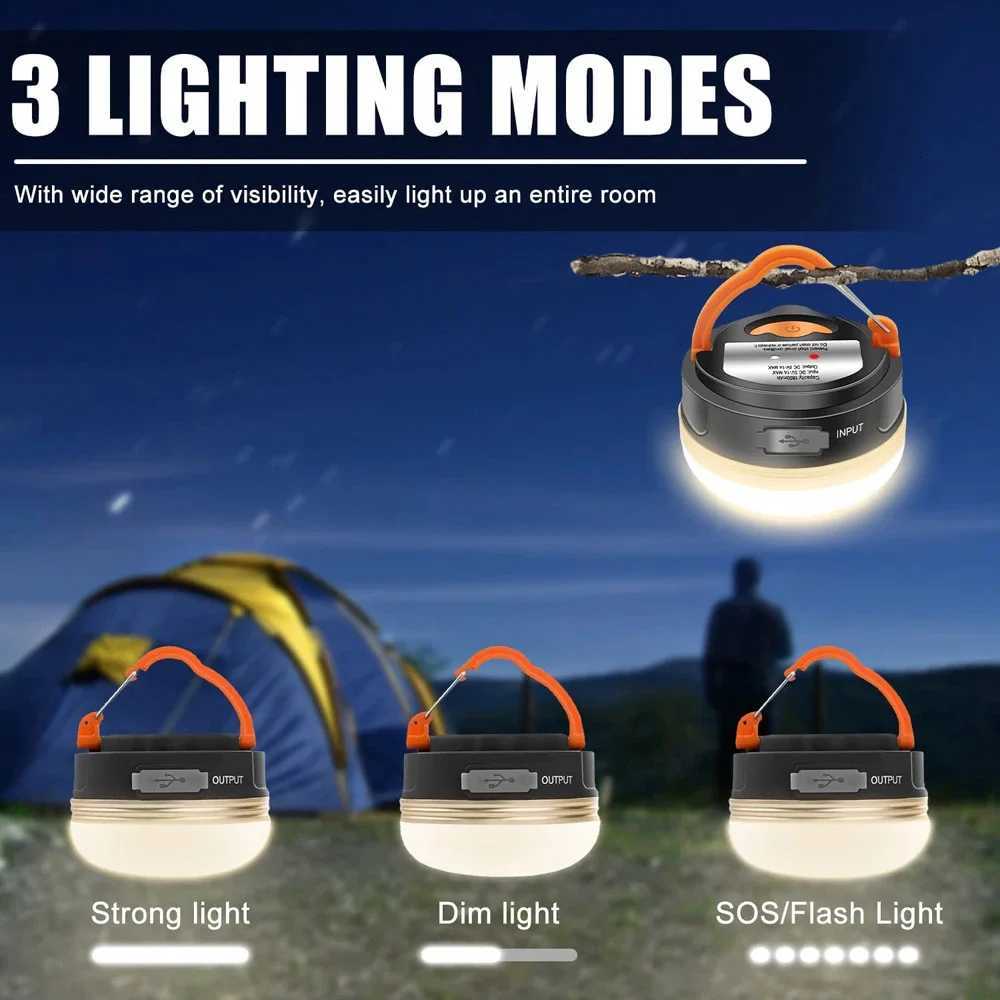 10W LED Camping Lantern Tents lamp 1800mAh Portable Camping Lights Outdoor Hiking Night Hanging lamp USB Rechargeable M251115