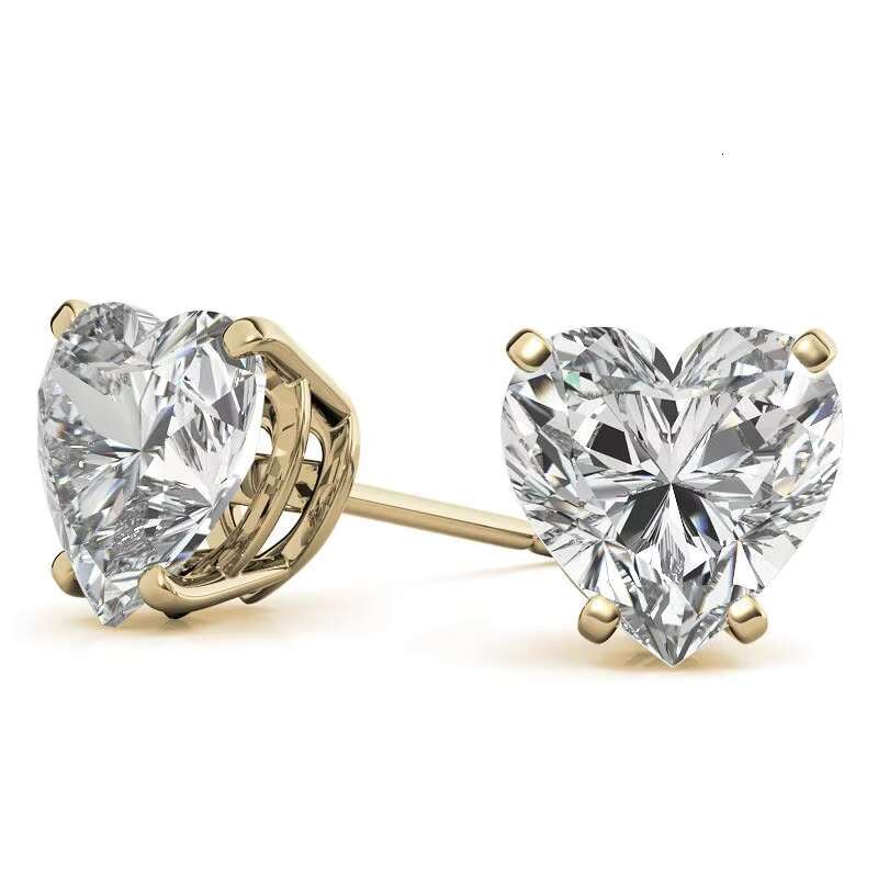 925 Sterling Silver Heart Moissanite Earrings Women 14k Gold Vvs Moissanite Earrings