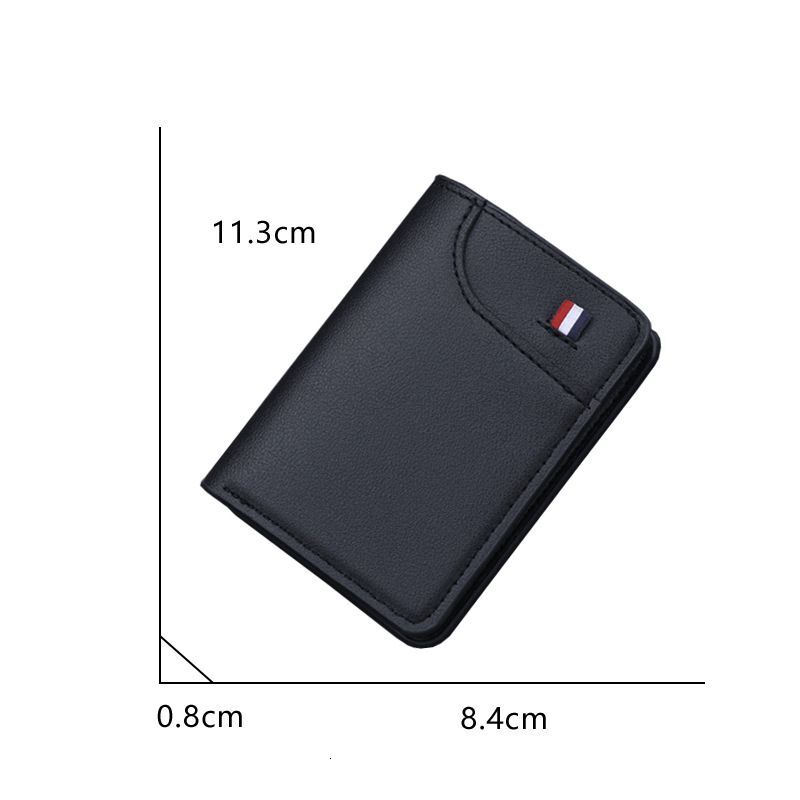 Men Wal Vintage Short Bifold Wallet Credit Card Holder Cash Clip Male Coin Purse Pockets Genuine Leather