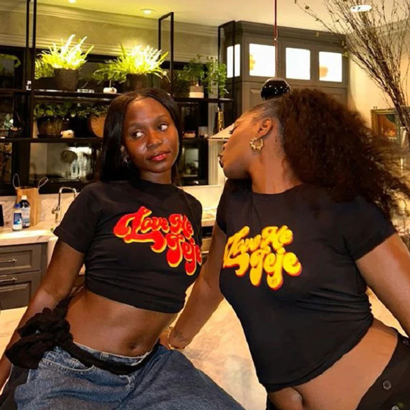 Summer Fashion Y2K Casual vintage Womens Clothing Letter Sexy T-shirt streetwear personality Short sleeved crop top baby tee 250415