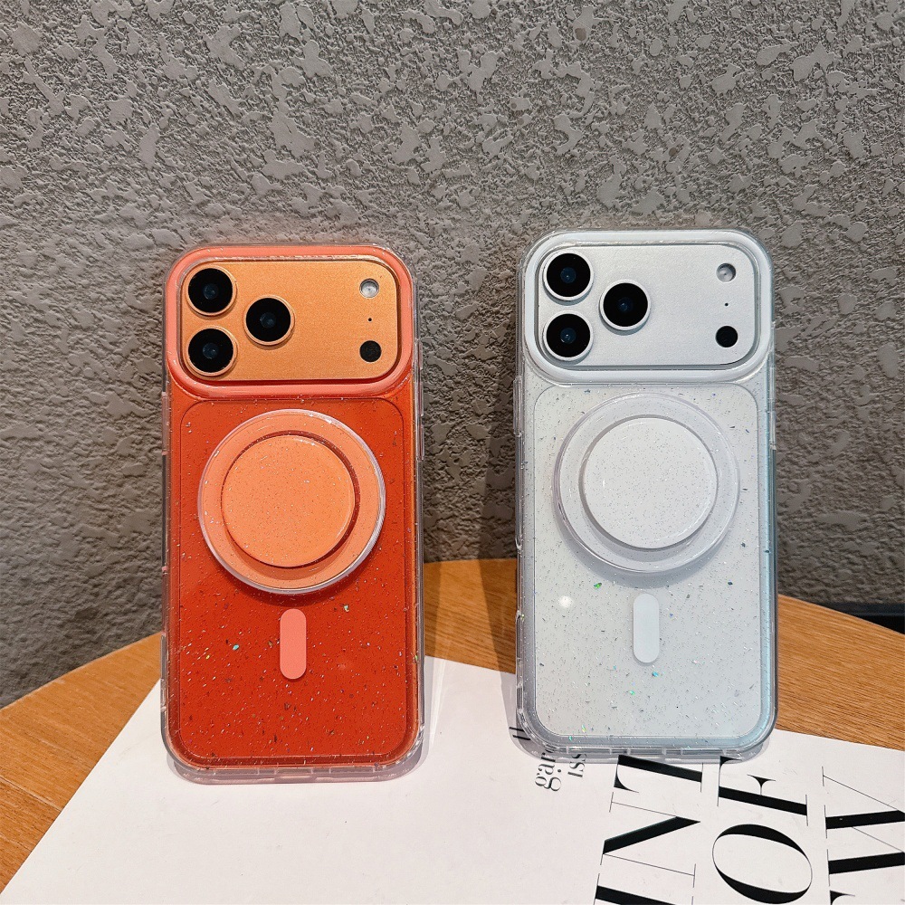 Magnetic Solid Color Phone Case Suitable for iPhone 17 Pro Max Transparent Anti-fall iPhone 16/15 Pro