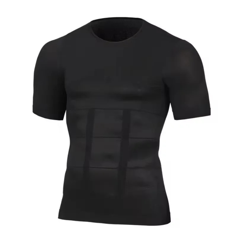 Mens Slimming Shaper Posture Vest Mens Compression T-Shirt Body Building Fat Burn Chest Tummy Shirt Slim Dry Quick Under Shirt 250415