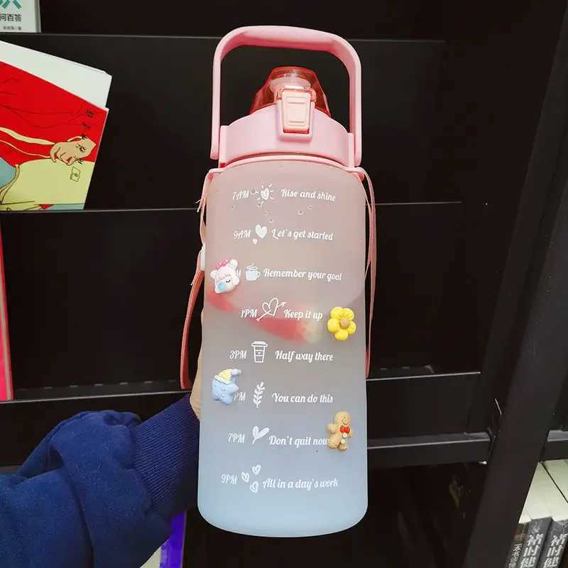 09/2L Water Bottle Motivational Sport Water Bottle Leakproof Bottles Drinking Outdoor Travel Gym Fitness Jugs For Kitchen CupsW251114