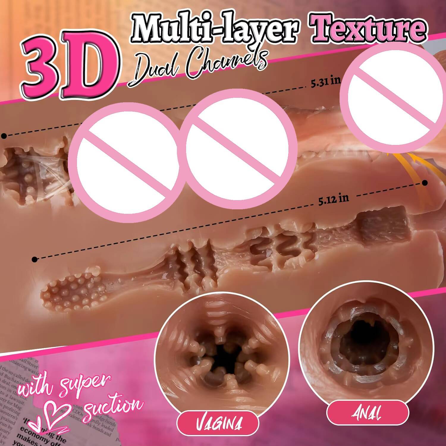 75lb Brown Tight Channel TPE Male Masturbator Sexy Plump Fat Design Soft Material Male Masturbation Sex Toy for Men