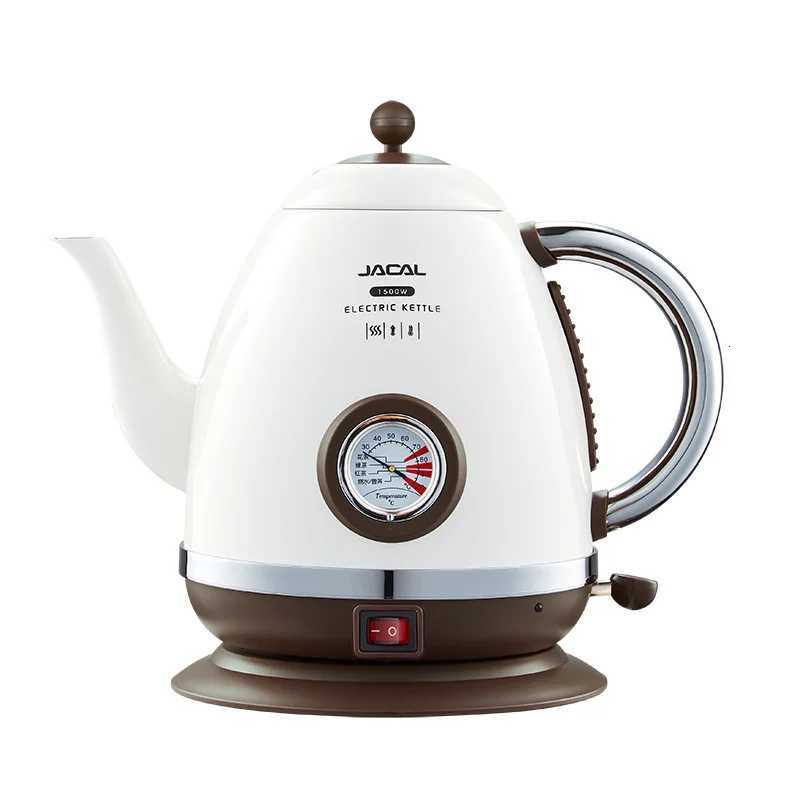 220V 1500W Retro 304 stainless steel electric kettle fast boiling teapot with thermometer Y251114