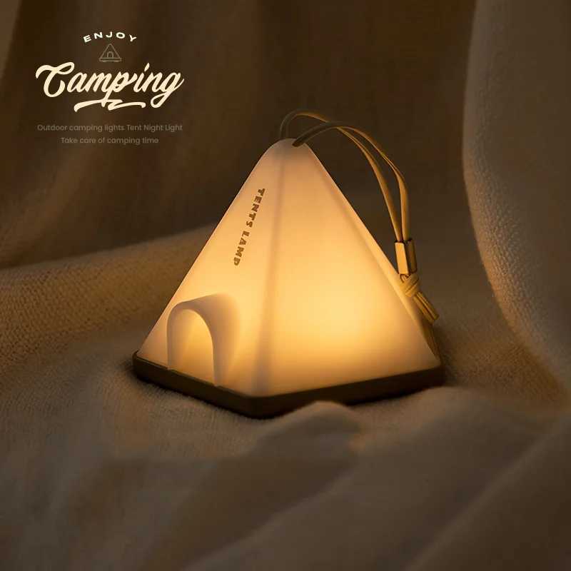 LED Tent Night Light Rechargeable Indoor Bedroom Outdoor Lighting Camping Portable Field Camping Lights USB Hanging Night Lamp M251115
