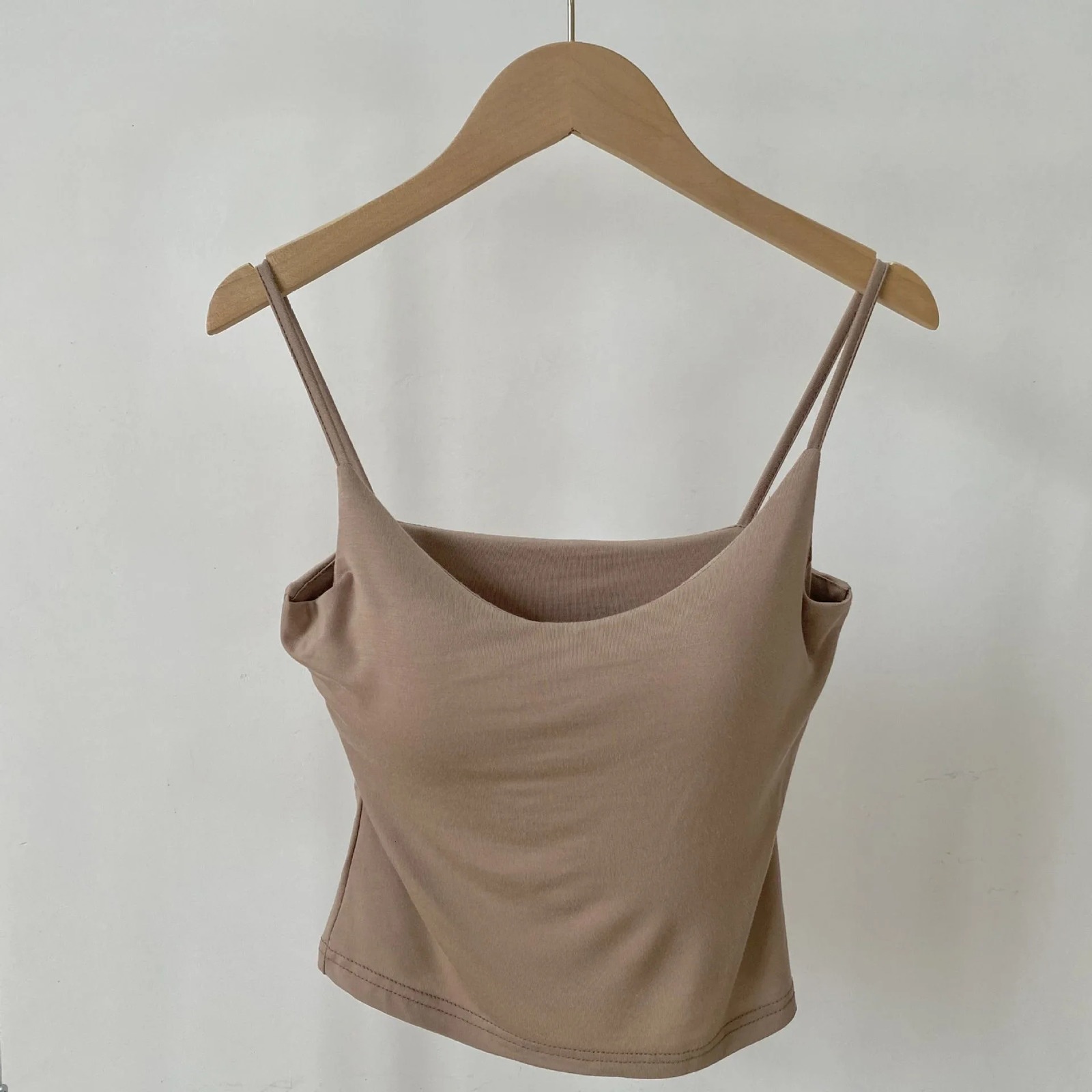 Cotton Comfort Soft With Chef Pad Camisole 2025 Summer Womens Basic Casual Camis Solid Sexy Italian Strap Vest Y2k Tube Top 250407