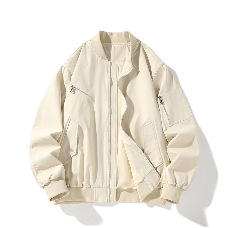 Spring and Autumn Yearbook Cross border Mens Jacket Baseball Collar Casual Time Loose Jacket American Style Flight Suit 250415