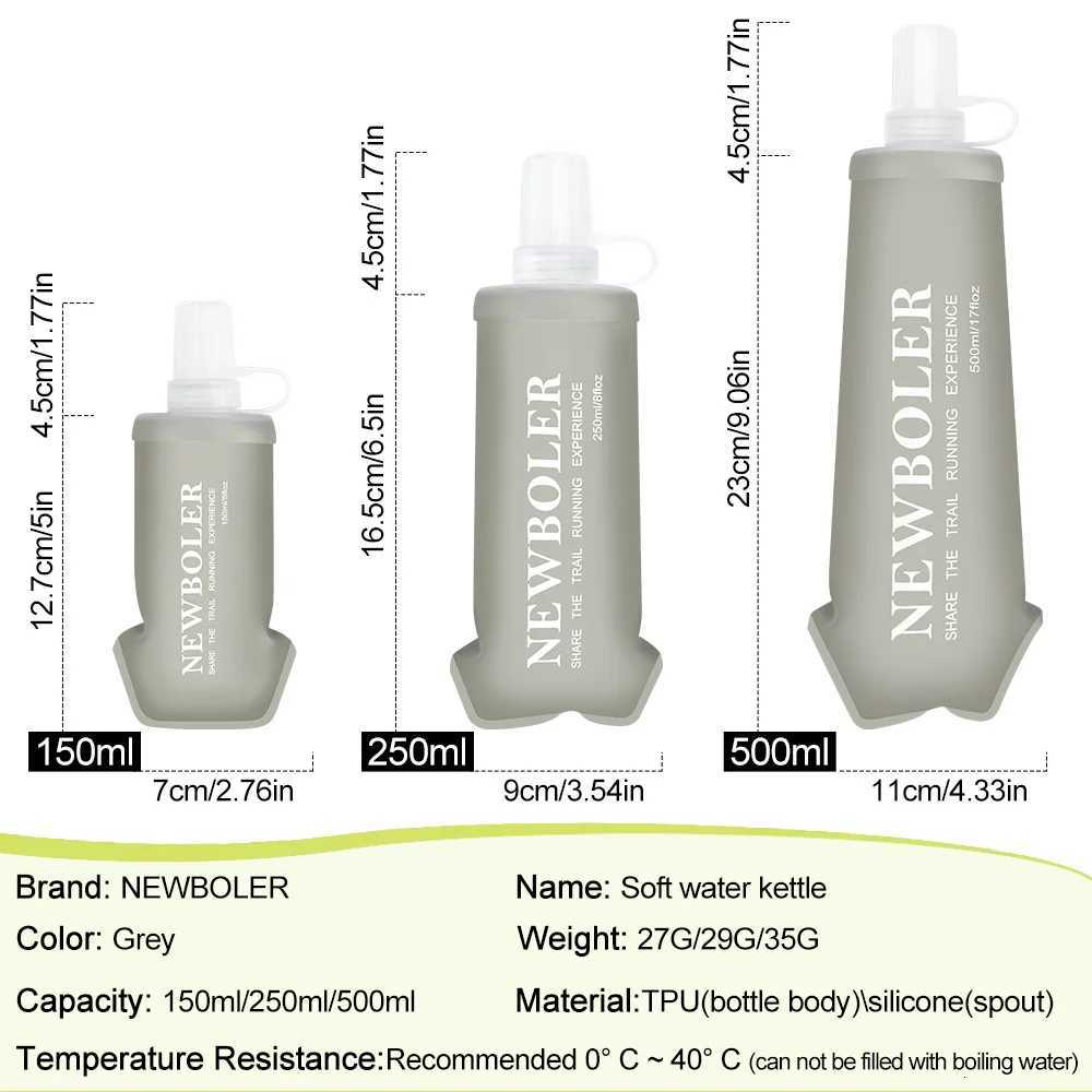 EWBOLER 150/250/500 Outdoor Collapsible Silicone Bite Size Water Bottle Running Camping Hiking Travel Convenient Water BottleW251114