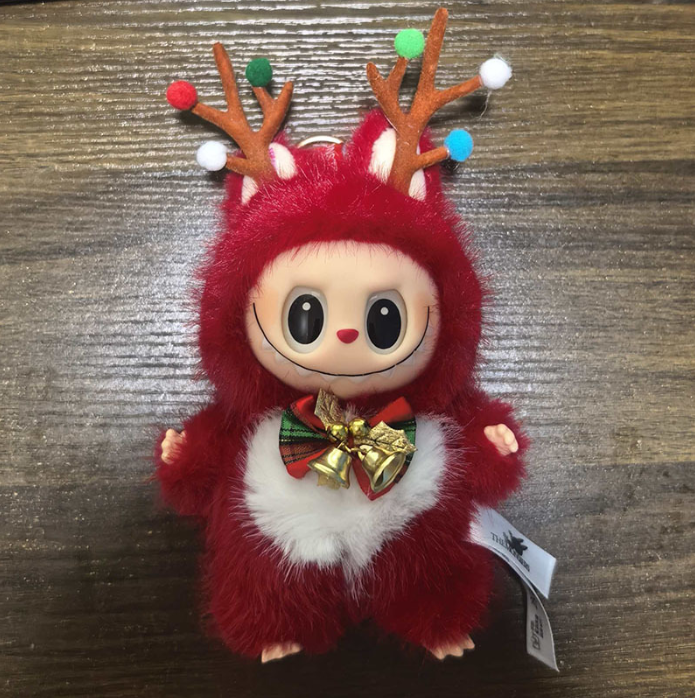 Top Quality Labubu Anime Character Chair Stuffed Plush Animals Series PVC Pendant Doll Model Monster Key chain Copy Toy Birthday Christmas - view 3
