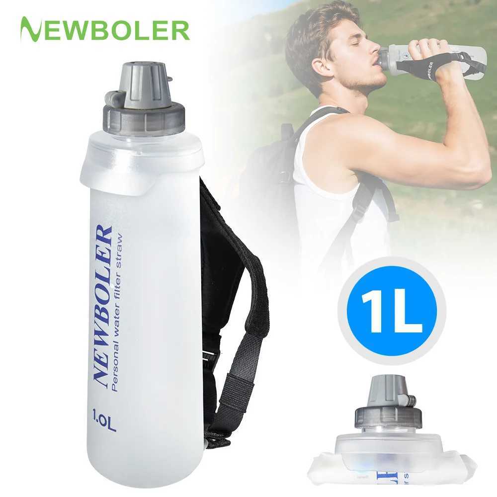 NEWBOLER 1L Sports Hand-held Water Bottle Marathon Hydration Tool Outdoor Soft Water Bottle Portable Climbing Wrist Water BottleW251114