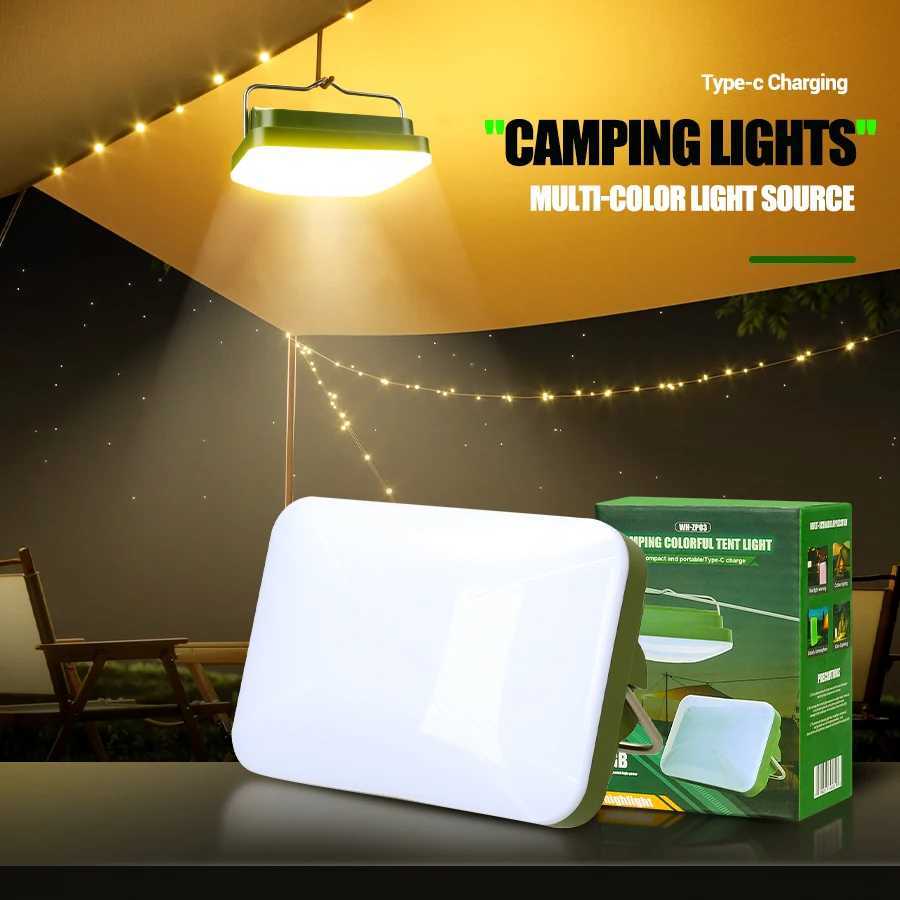 Portable Rechargeable Mini LED Camping Lamp With Hook Outdoor Camping Lantern Emergency Hanging Tent Fishing Waterproof Lights M251115