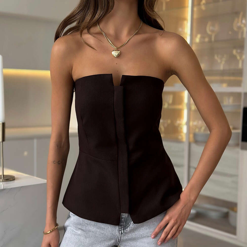 hoodie Mmwomen's Wear INS Fashion Zipper Spring/Summer New One Piece Collar Top Sexy Bareback Skincare jacket