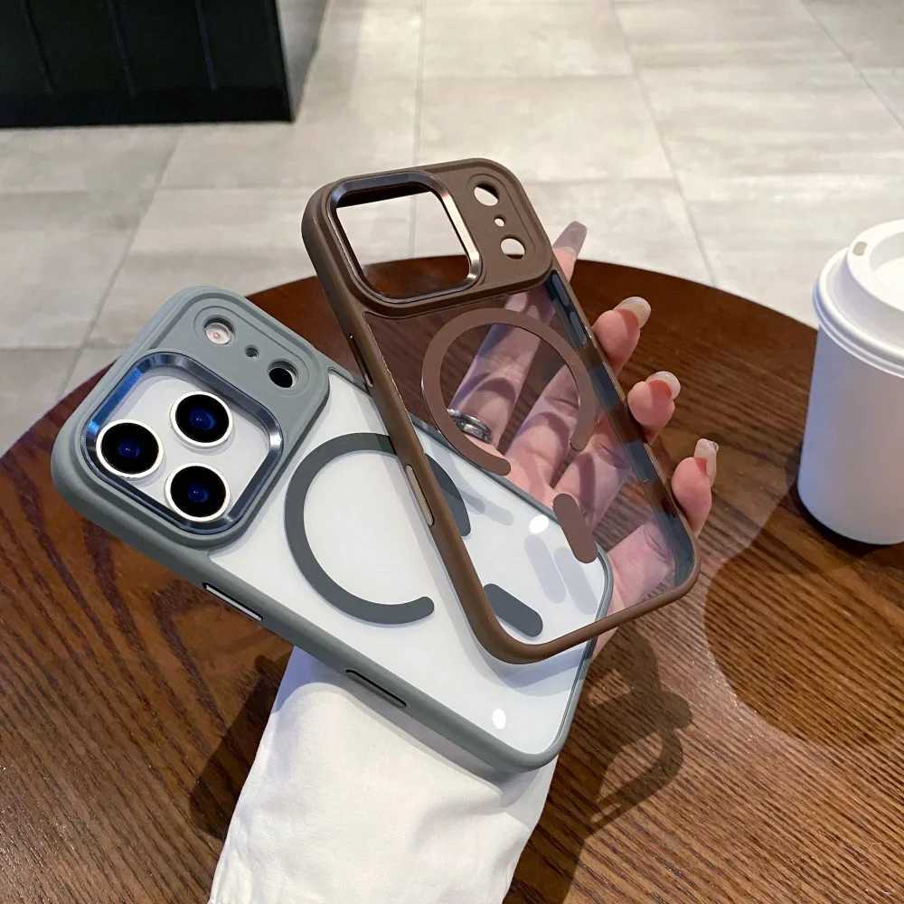 for iPhone 17 Air Luxury for Acrylic Case for iPhone 17 16 15 Pro Max Plus 13 14 Magnetic Wireless Charging Hard Cover J251202