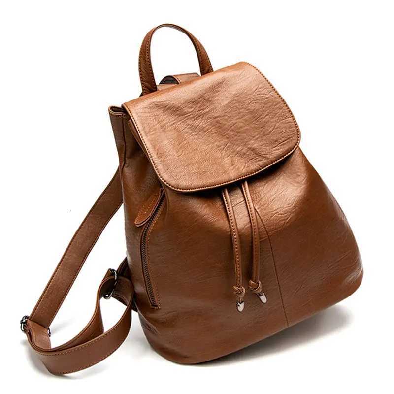 Fashion Women Backpack High Quality PU Leather Travel Backpacks for Girls School Bag Luxury Drawstring Waterproof Womens BagW251114