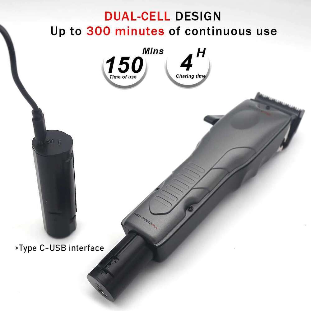 Men's Clipper Removable Battery DLC Blade Brushless Motor Cordless Low Noise Professional Cutting Hine Hair Trimmer