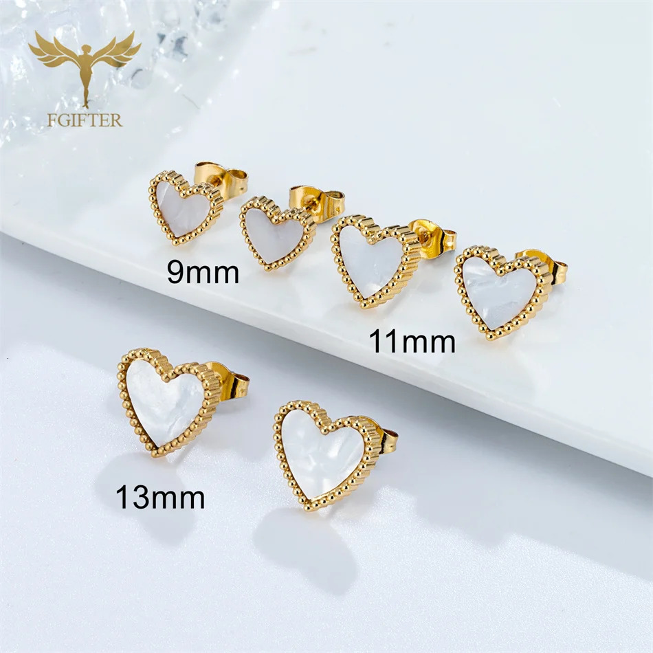 12 pairs of romantic heart-shaped statement stud earrings gold stainless steel jewelry earrings set for mom lover friend woman 250409