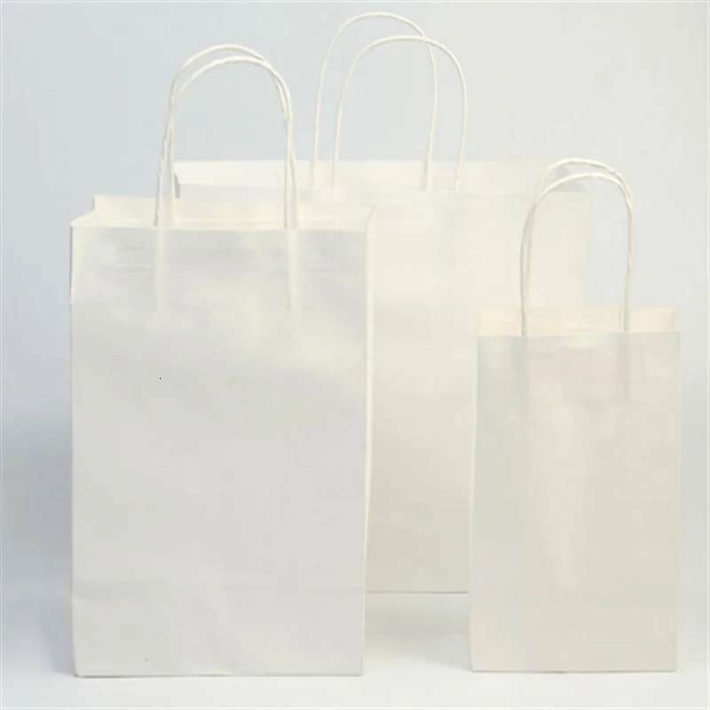 20 Pcs Eco-Friendly Reusable Brown Kraft Bags For Grocery And Paper Shopping Bag Customizable
