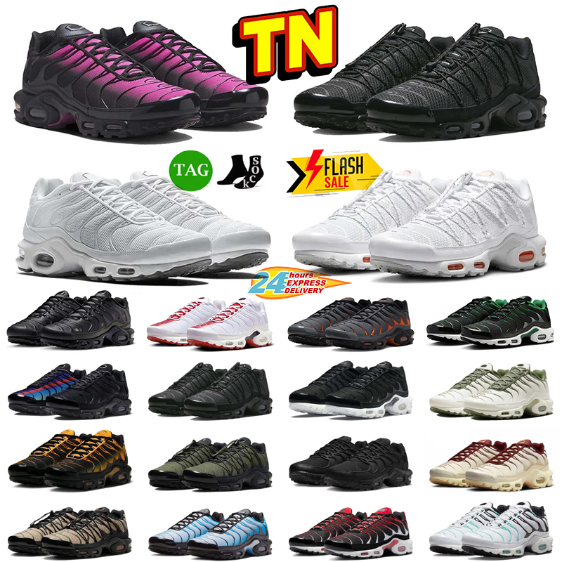 Free Shipping tnss shoe running shoes sneakers mens trainers tns Triple Black White Hyper Blue women men outdoor sports sneaker size