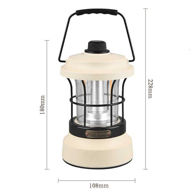Retro Lamp Portable Camping Lantern USB Recharge Camping Tent Travel Light Vintage Outdoor Lighting Camping Equipment Flashlight M251115