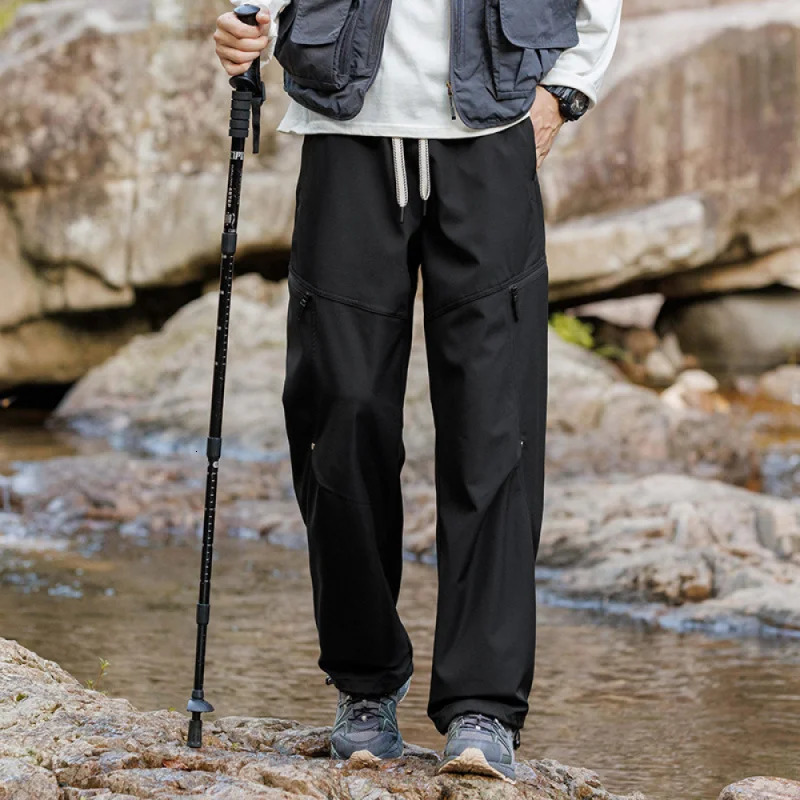 Mens casual pants luggage straight elastic waist highend mens clothing trading work sales running 250407