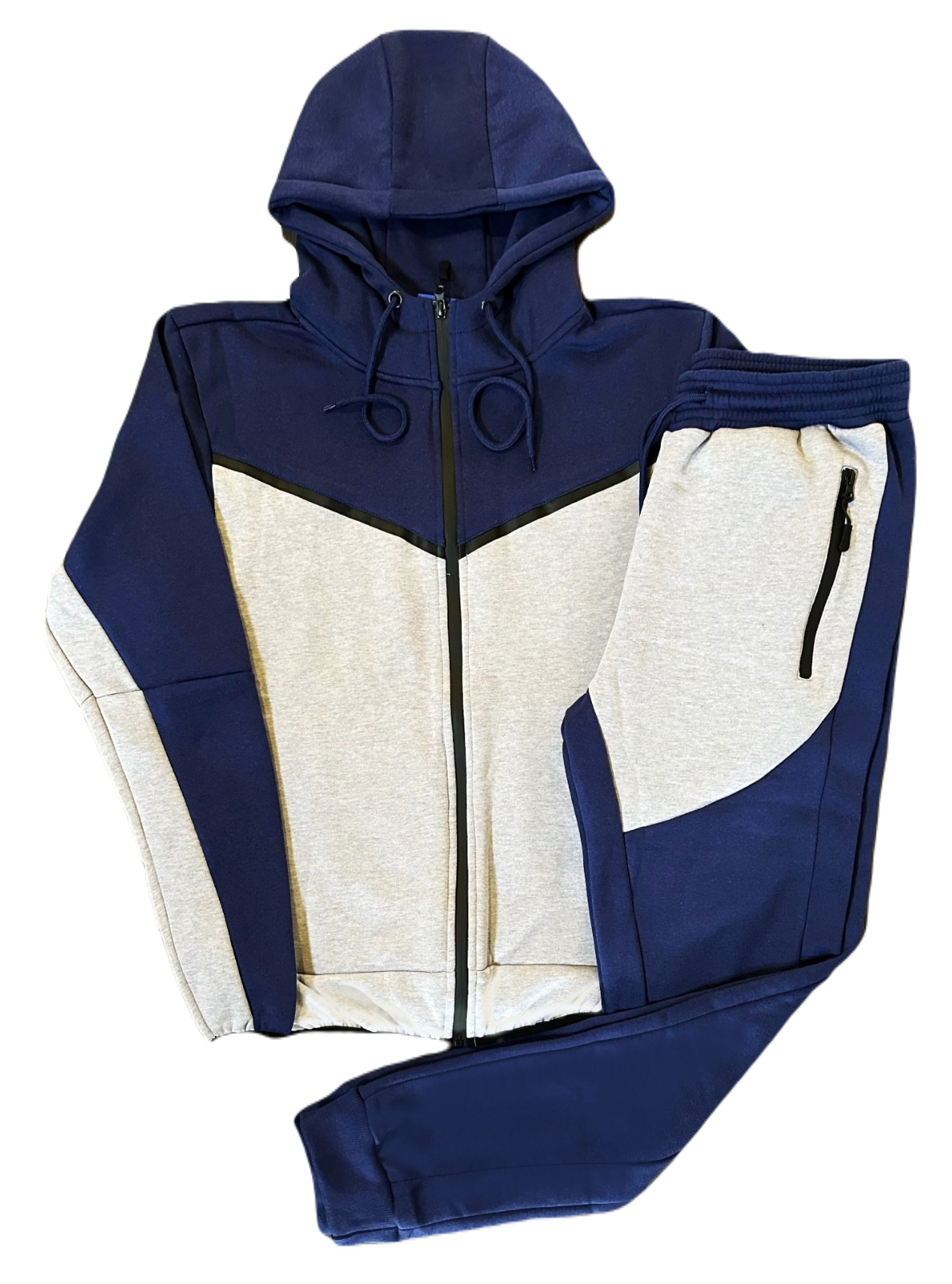 Warm Men's Soft Sweat Jacket & Sweatpants Fleece Sweatsuit &