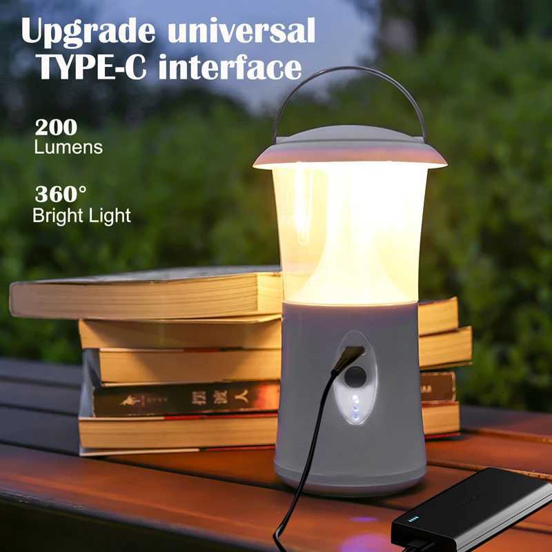 Vintage Tungsten Camping Lantern Portable LED Tent Light with 3-Levels Brightness 1200mAh Rechargeable Battery Flashlight M251115