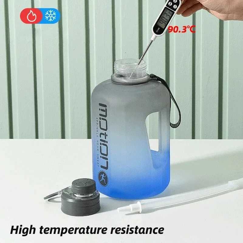 24L Sports Water Bottle With Straw Large Capacity Fitness With Scale Gradient Kettle Outdoor Plastic Portable Water BottleW251114