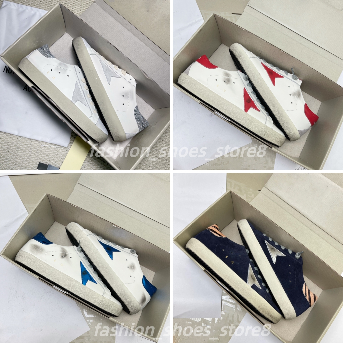 Super-Star Casual Shoes Italy Designer Dirty Old Shoes Men Women Fashion Star board shoes Classic Vintage Sneakers high-quality luxury Genuine Leather Sneakers 34-45