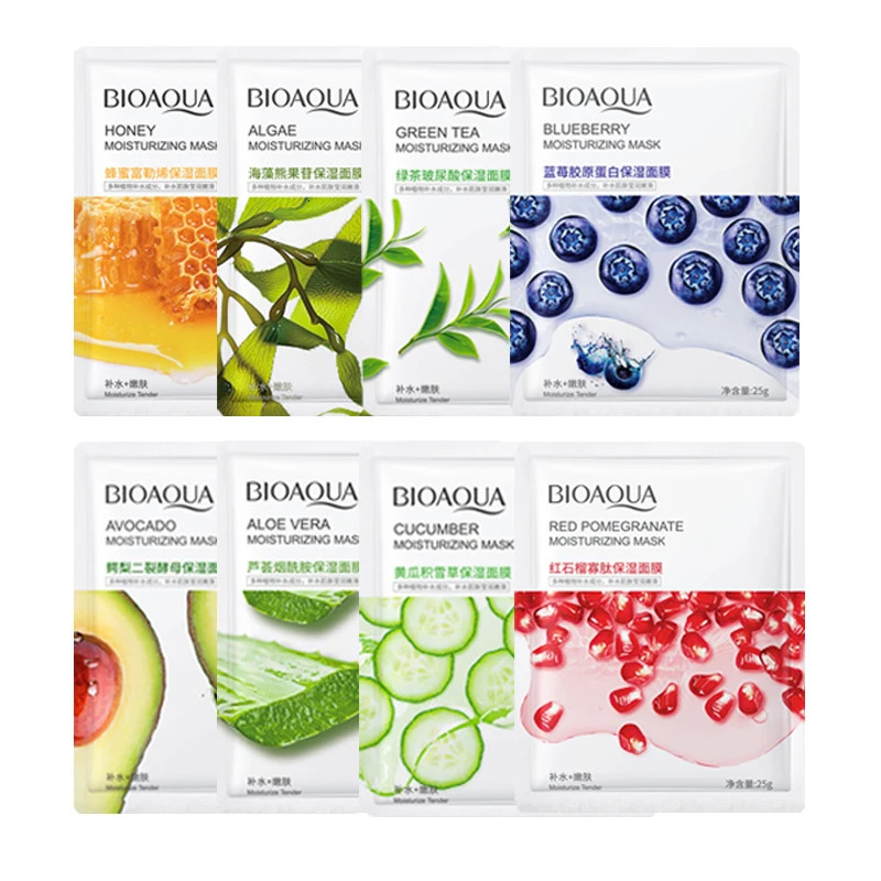 8pcs BIOAQUA Fruit Facial Masks Hydrating aging Face Mask Sheet Masks for Face Skin Care 250414