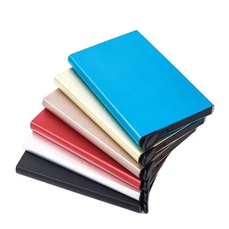 Anti-theft ID Credit Card Holder Porte Carte Thin Aluminium Metal Wallets Pocket Case Bank Women Men Credit Card Box 250414