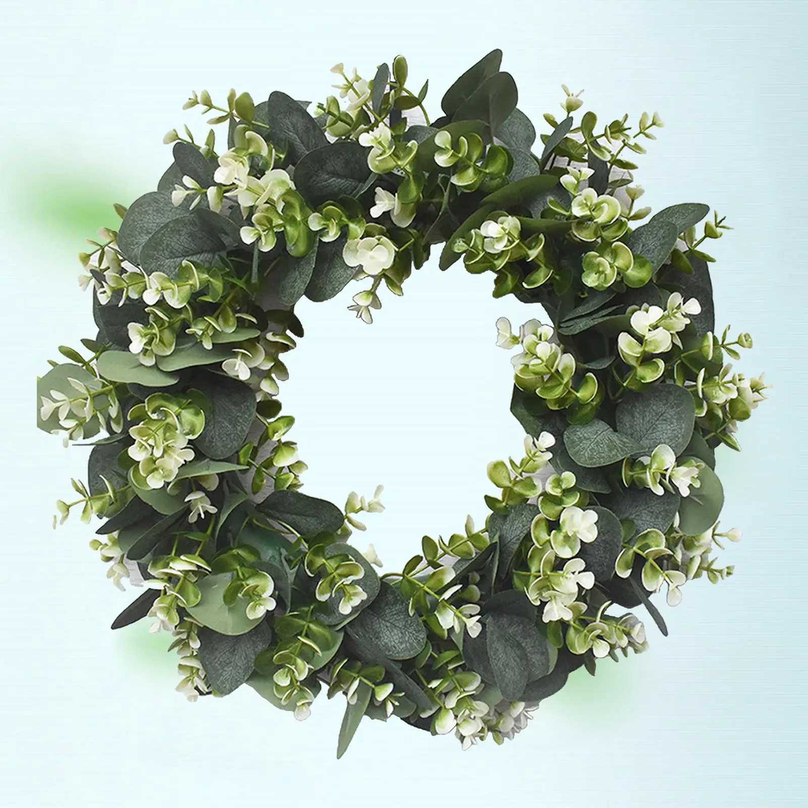 1575-inch Large Eucalyptus Leaves Wreath Window Wall Front Door Porch Spring Green Garland Hanging Ornaments Housewarming GiftM251115