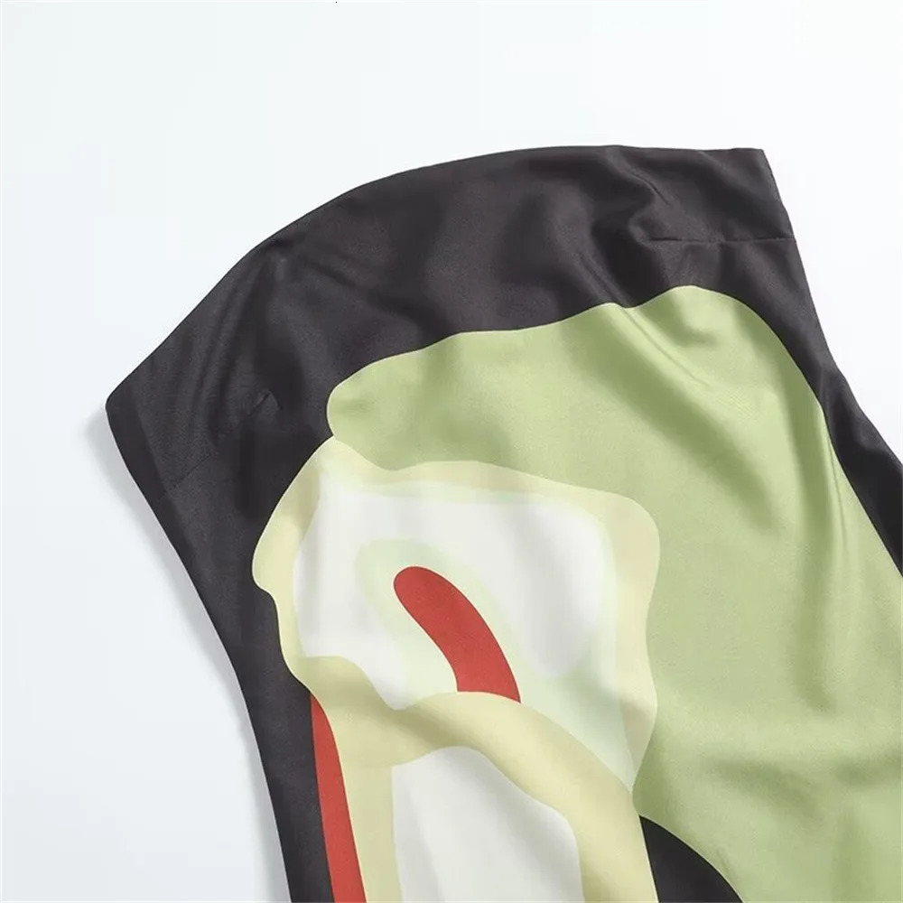 Sexy Strapless Backless Printed Long Dress Women Fashion Sleeveless Off Shoulder Vestidos Summer Lady Party Evening Robes 250415