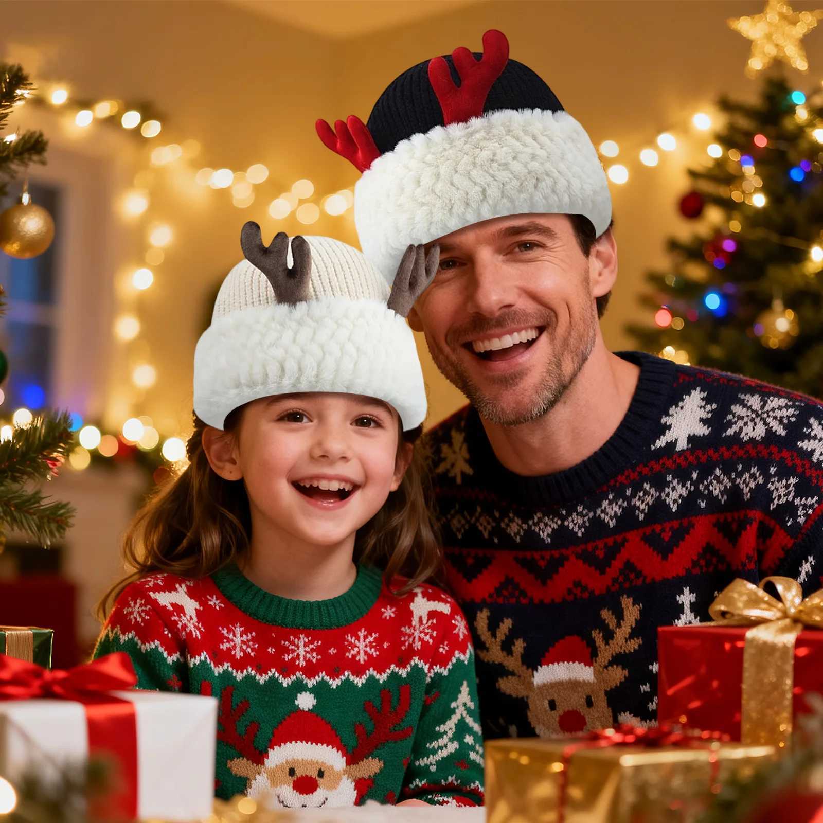 Christmas Hat Knitted Wool Hat Suitable For Christmas Party Home Festival Clothing Props Christmas Hat Cute Adult Kids Soft Bean Y251115