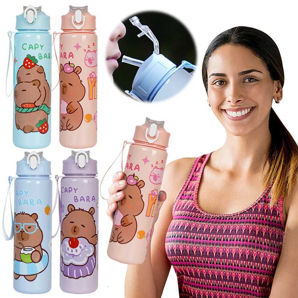 700ml Capybara Cute Water Cup with Straw Handle Sports Water Bottle Large Capacity Kawaii Water Bottle for Fitness SportsW251114