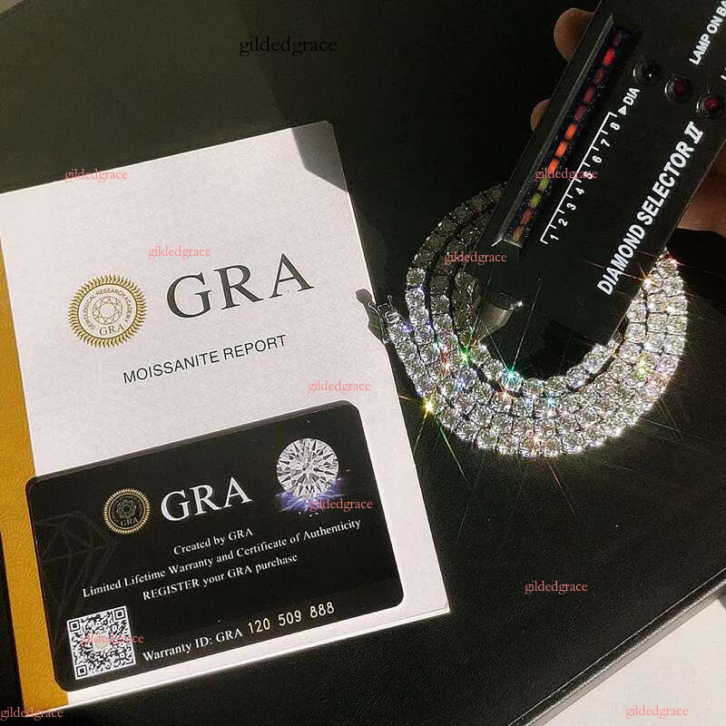 fashion classic tennis 2mm 3mm vvs moissanite 7-24 inch womens and mens Fashionable man bracelet necklace hip hop Hip hop dia chain jewelry gift