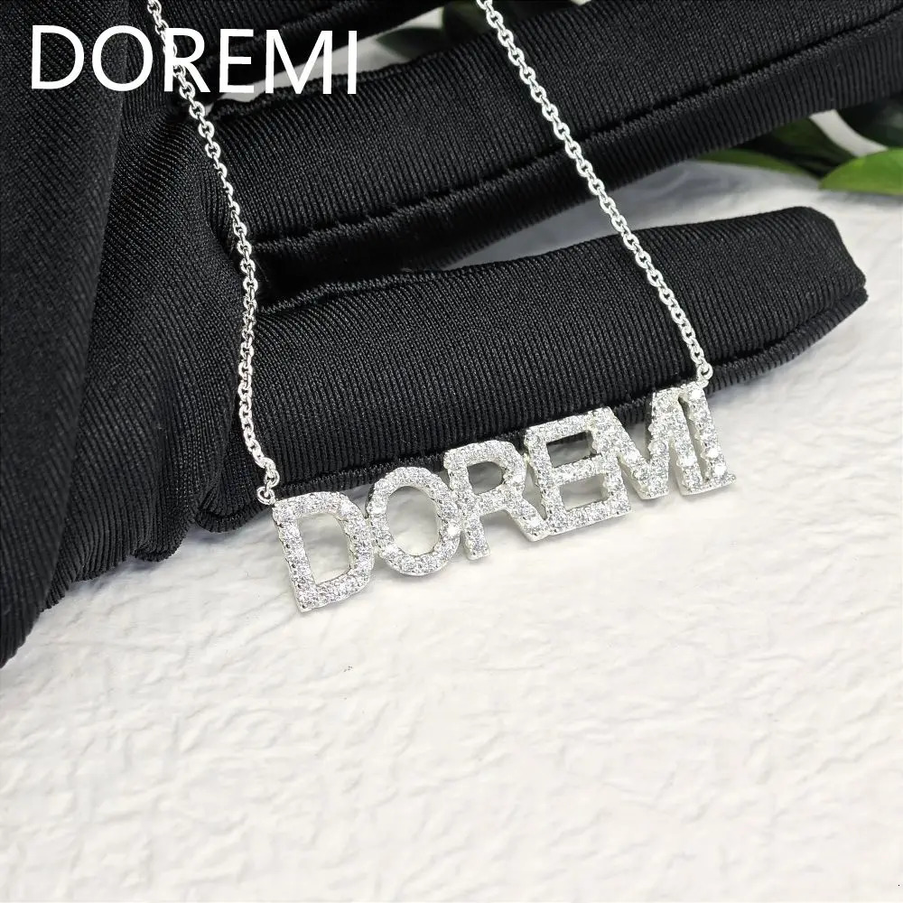DOREMI 6mm/9mm Letters Name Crystal Necklace Initial Name Necklaces Personalized Dainty Custom Necklace Nameplate Chains 251110
