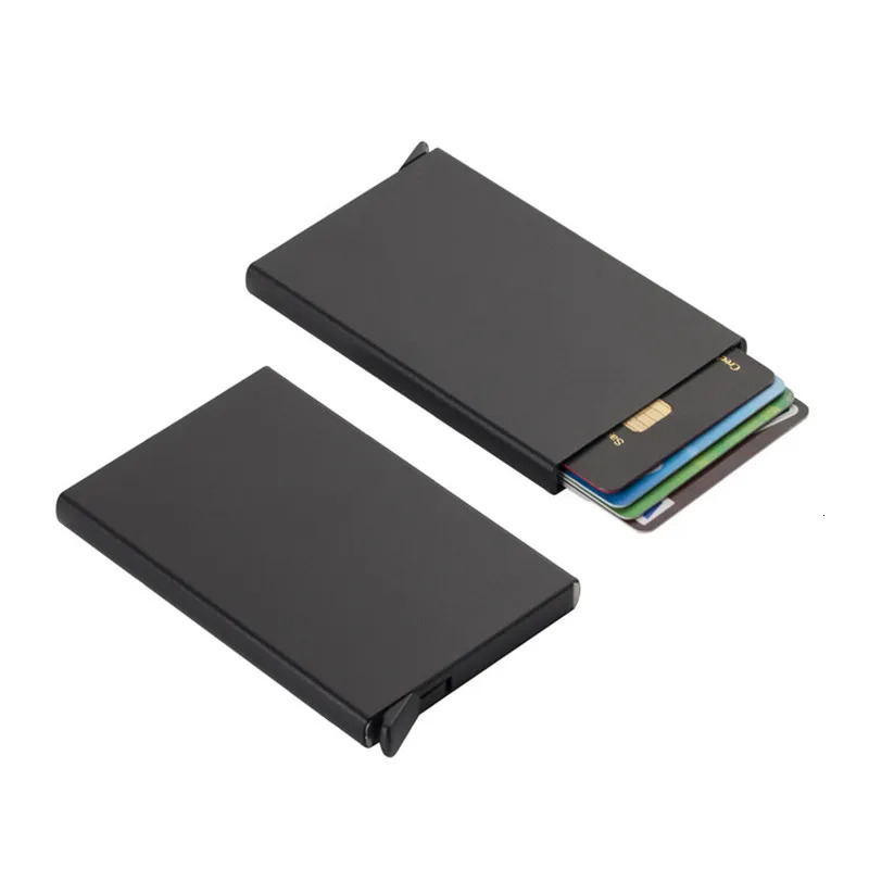 Anti-theft ID Credit Card Holder Porte Carte Thin Aluminium Metal Wallets Pocket Case Bank Women Men Credit Card Box 250414