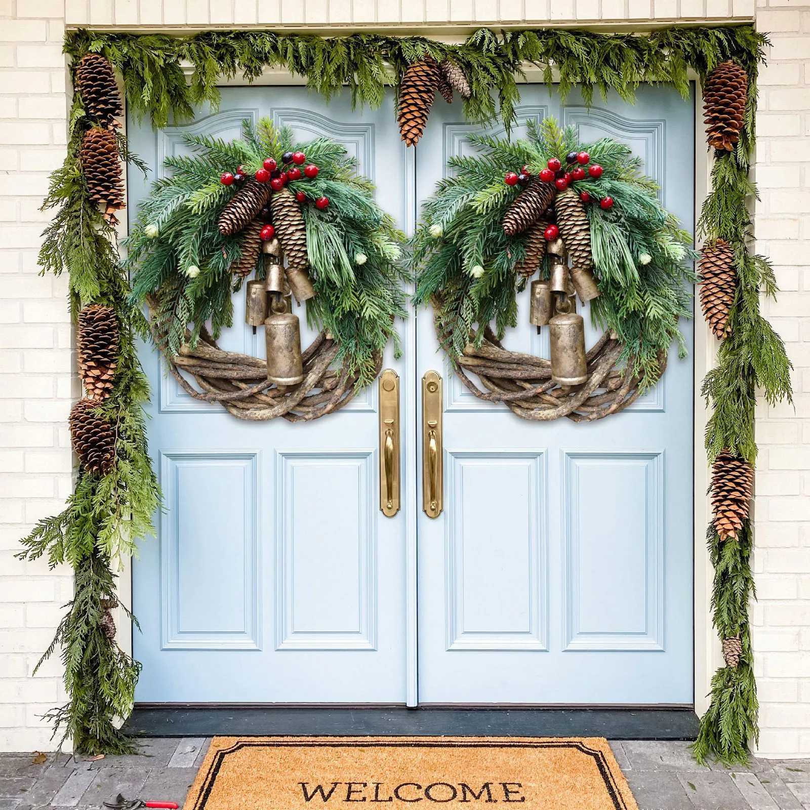 2025 Christmas Wreath Boho Wreath Christmas Day Wreath Home Decoration Door Wall Decoration Christmas Festival Wreath DecorM251115