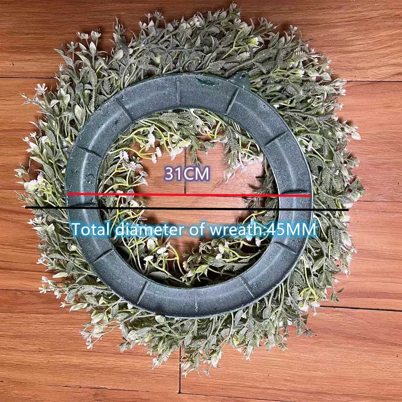 45cm Artificial Babysbreath Wreath Garland for Wedding Decoration Home Party DIY Wall Hanging Front Door DecorationM251115