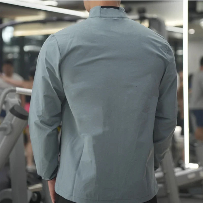 Men Fitness Running Jacket Spring and Autumn Gym Outerwear Loose Casual Jogging Outdoor Stand-up Collar Tracksuit Sportswear 250408