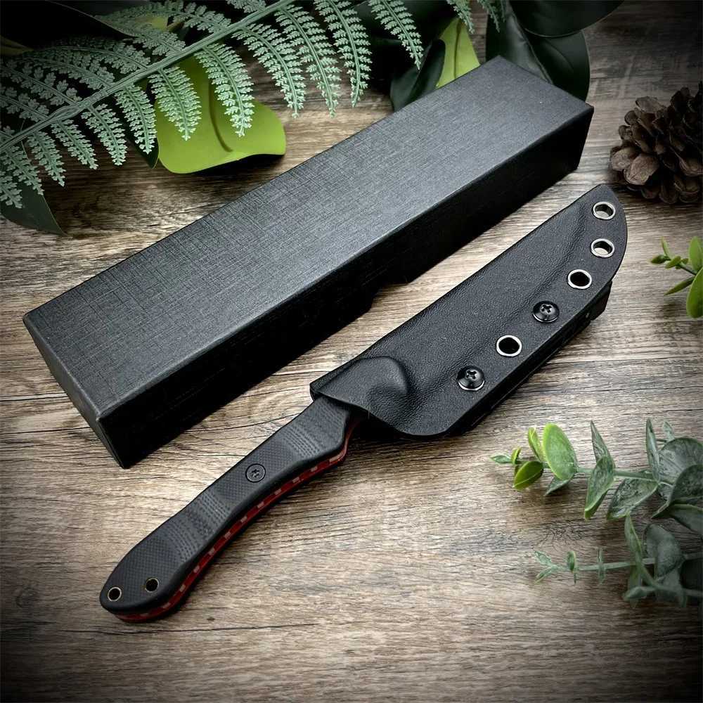 Fixed blade knife with sheath top D2 blade G10 handle outdoor EDC camping knife hunting knife survival pocket knifeXJ250415